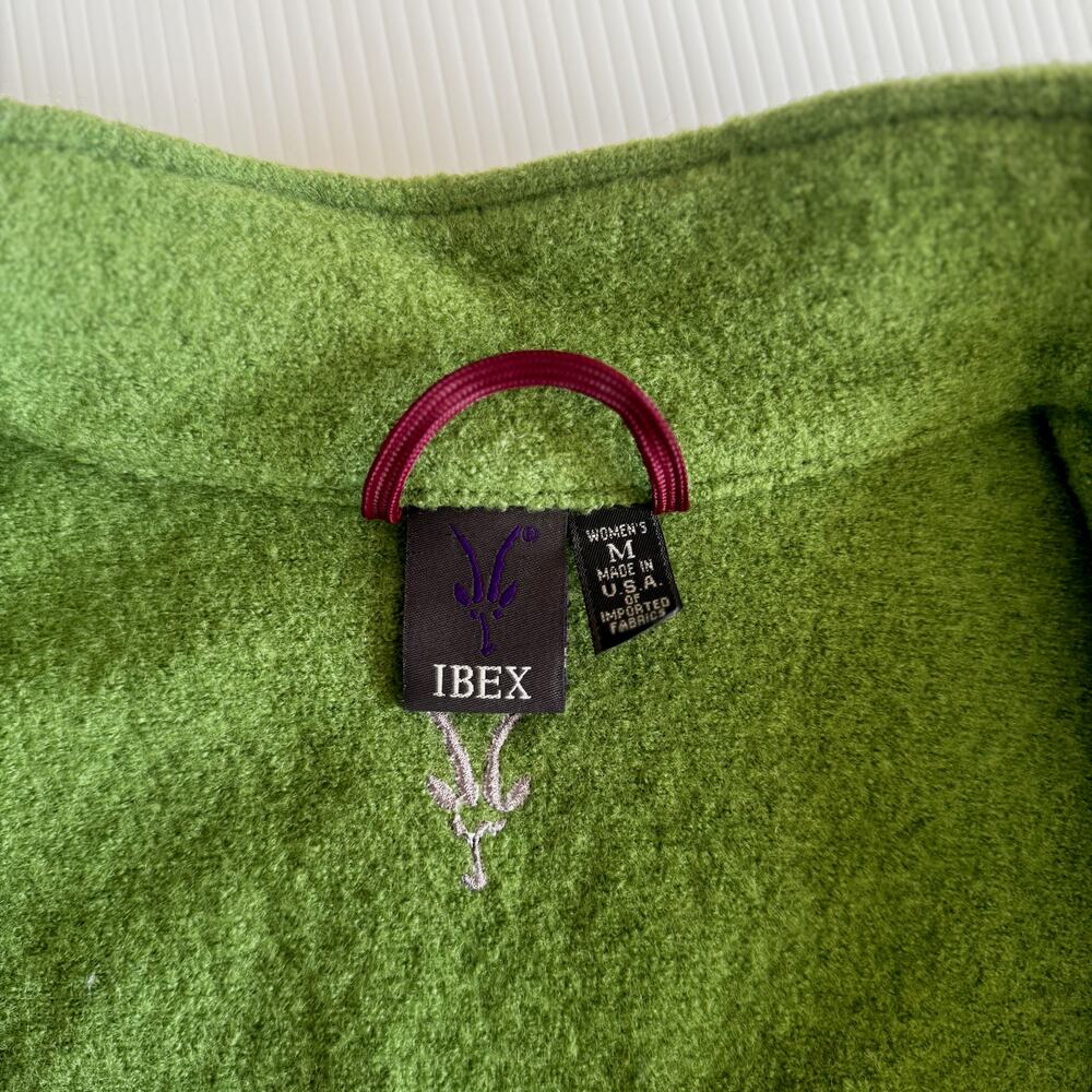 Ibex Merino Wool Full Zip Jacket Medium Green Gorpcore Earthy Outdoors Camping - Picture 4 of 16